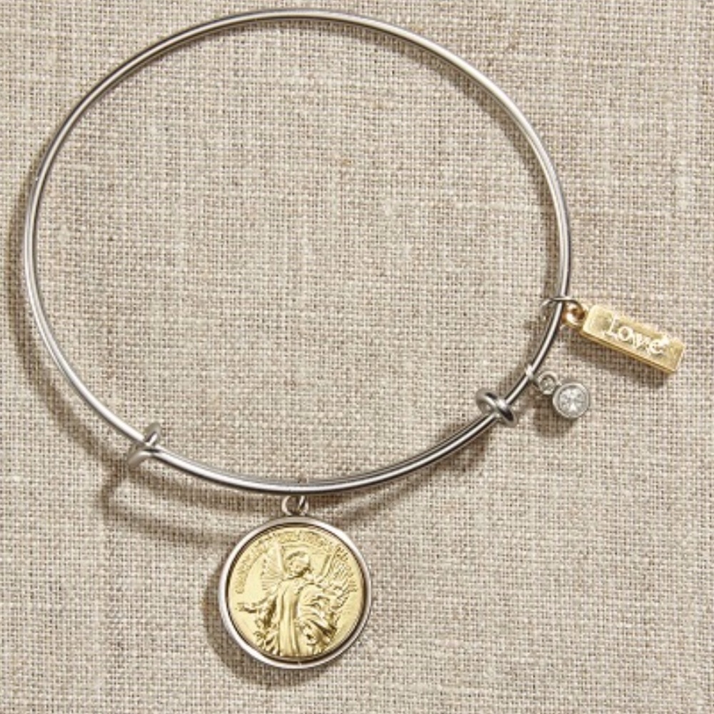 Guardian Angel Silver Bangle